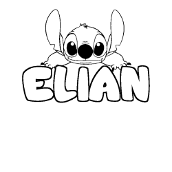 Coloring page first name ELIAN - Stitch background