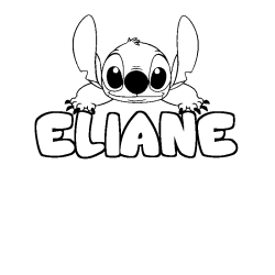 Coloring page first name ELIANE - Stitch background