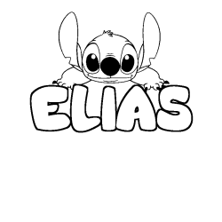 Coloring page first name ELIAS - Stitch background