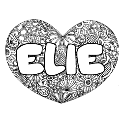 ELIE - Heart mandala background coloring