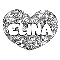 ELINA - Heart mandala background coloring