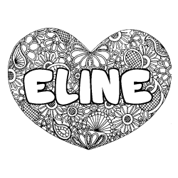 ELINE - Heart mandala background coloring