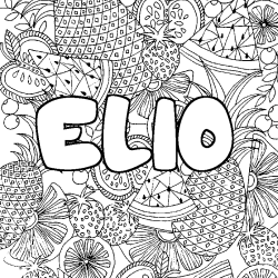 ELIO - Fruits mandala background coloring