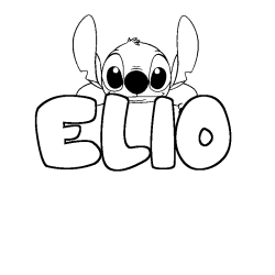 Coloring page first name ELIO - Stitch background