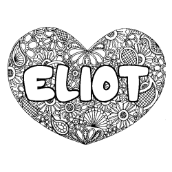 ELIOT - Heart mandala background coloring