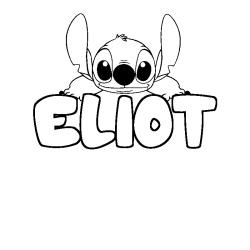 Coloring page first name ELIOT - Stitch background