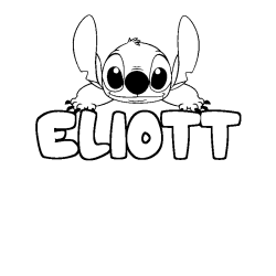 Coloring page first name ELIOTT - Stitch background
