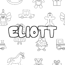 Coloring page first name ELIOTT - Toys background