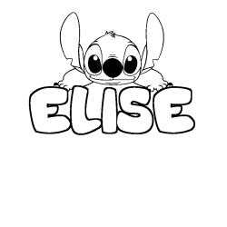 Coloring page first name ELISE - Stitch background