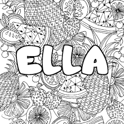 ELLA - Fruits mandala background coloring