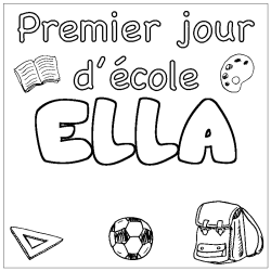 Coloring page first name ELLA - School First day background