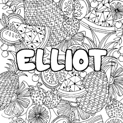 ELLIOT - Fruits mandala background coloring