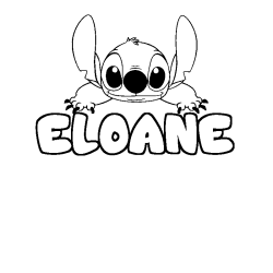 Coloring page first name ELOANE - Stitch background