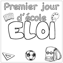 Coloring page first name ELOI - School First day background