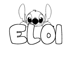 Coloring page first name ELOI - Stitch background
