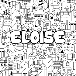 Coloring page first name ELOISE - City background
