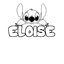 Coloring page first name ELOISE - Stitch background