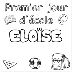Coloring page first name ELOÏSE - School First day background
