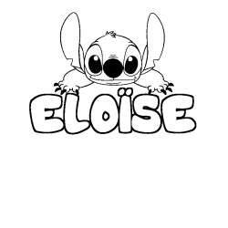 Coloring page first name ELOÏSE - Stitch background