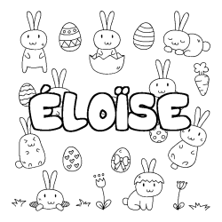 Coloring page first name ÉLOÏSE - Easter background