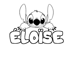Coloring page first name ÉLOÏSE - Stitch background