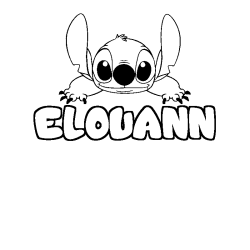 Coloring page first name ELOUANN - Stitch background