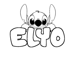 Coloring page first name ELYO - Stitch background