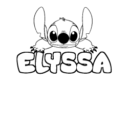 Coloring page first name ELYSSA - Stitch background