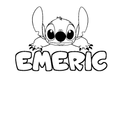 Coloring page first name EMERIC - Stitch background