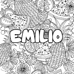 EMILIO - Fruits mandala background coloring