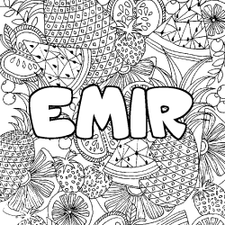 EMIR - Fruits mandala background coloring