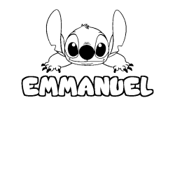 Coloring page first name EMMANUEL - Stitch background