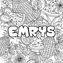 EMRYS - Fruits mandala background coloring