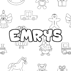 Coloring page first name EMRYS - Toys background