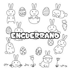 Coloring page first name ENGUERRAND - Easter background