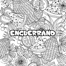 Coloring page first name ENGUERRAND - Fruits mandala background