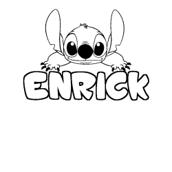 Coloring page first name ENRICK - Stitch background