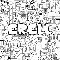 Coloring page first name ERELL - City background