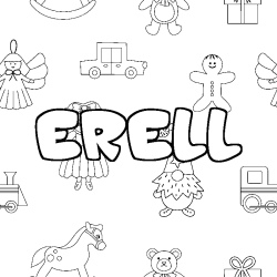 Coloring page first name ERELL - Toys background