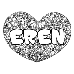 EREN - Heart mandala background coloring