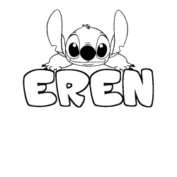 Coloring page first name EREN - Stitch background