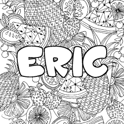 ERIC - Fruits mandala background coloring