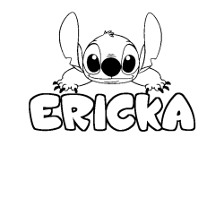 Coloring page first name ERICKA - Stitch background