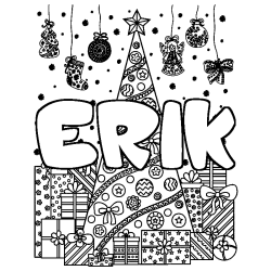 ERIK - Christmas tree and presents background coloring