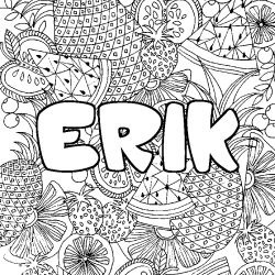 ERIK - Fruits mandala background coloring