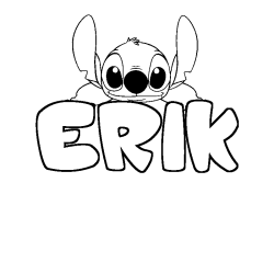 Coloring page first name ERIK - Stitch background