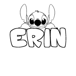 Coloring page first name ERIN - Stitch background