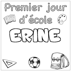 Coloring page first name ERINE - School First day background