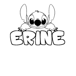 Coloring page first name ERINE - Stitch background