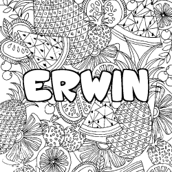 ERWIN - Fruits mandala background coloring